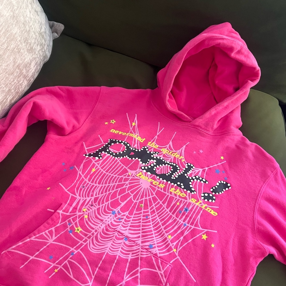 Pink spider hoodie